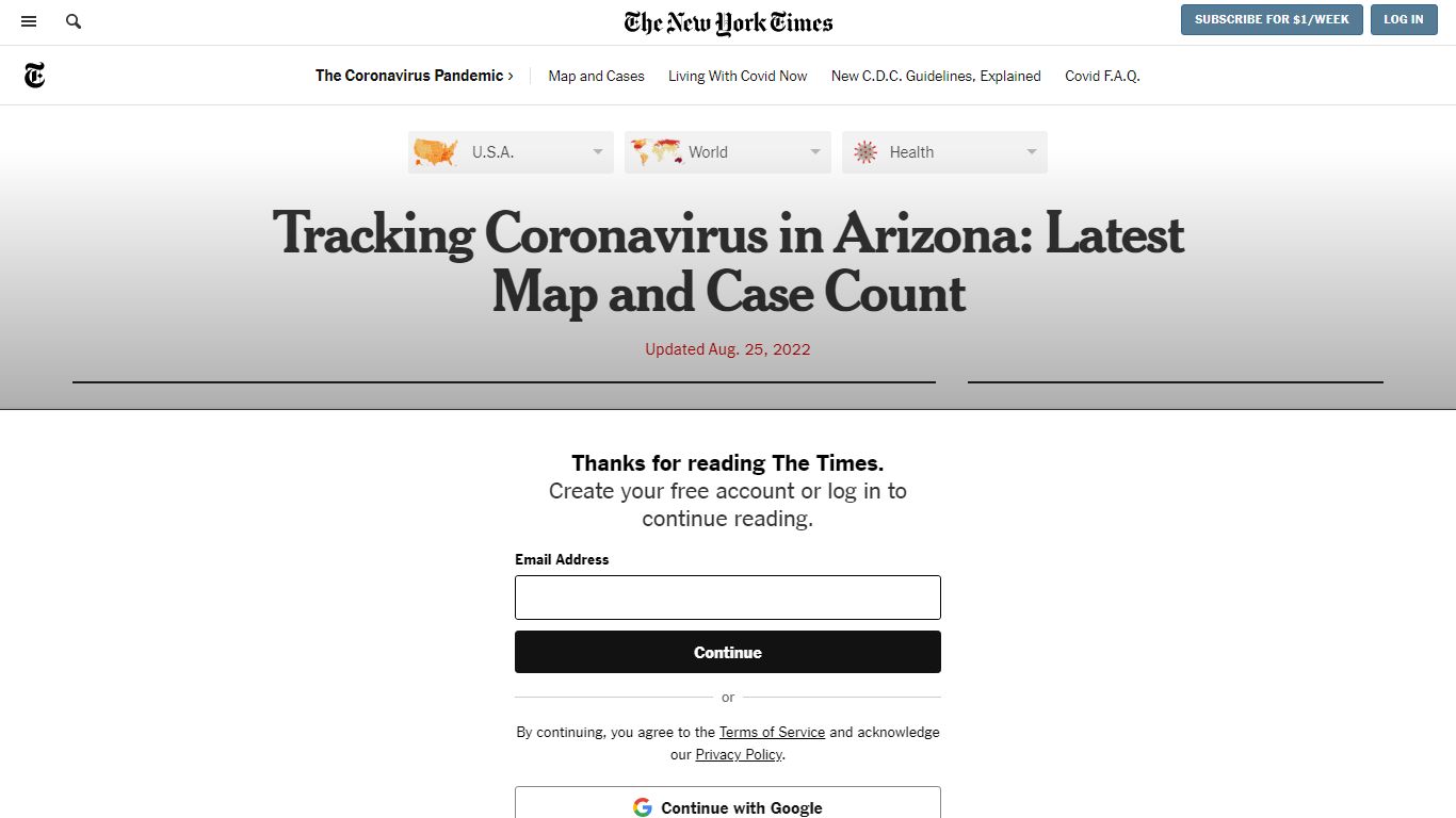 Arizona Coronavirus Map and Case Count - The New York Times